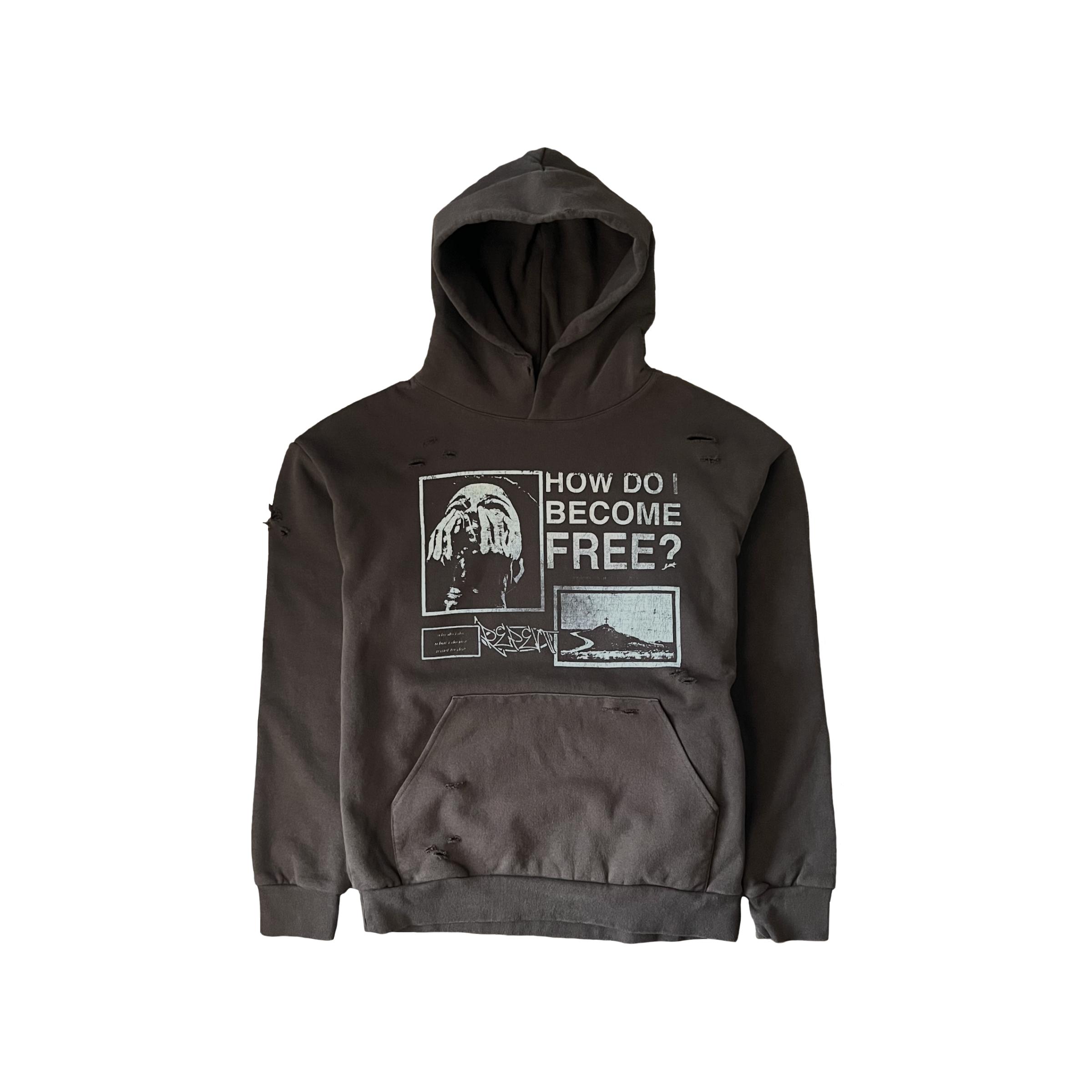 "How do I become Free?" a hoodie